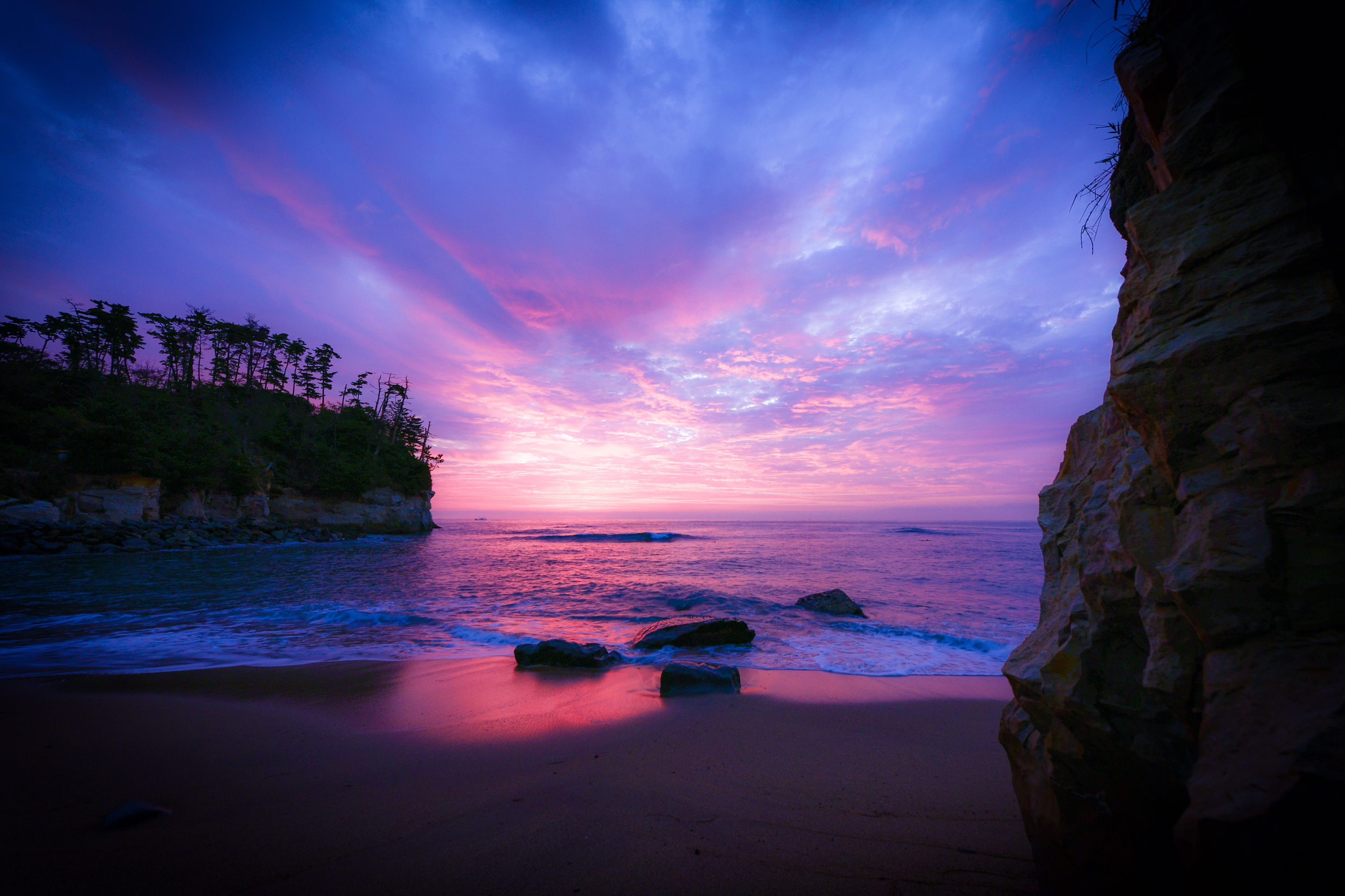 Free download wallpaper Sunset, Sky, Sea, Beach, Horizon, Ocean, Earth on your PC desktop