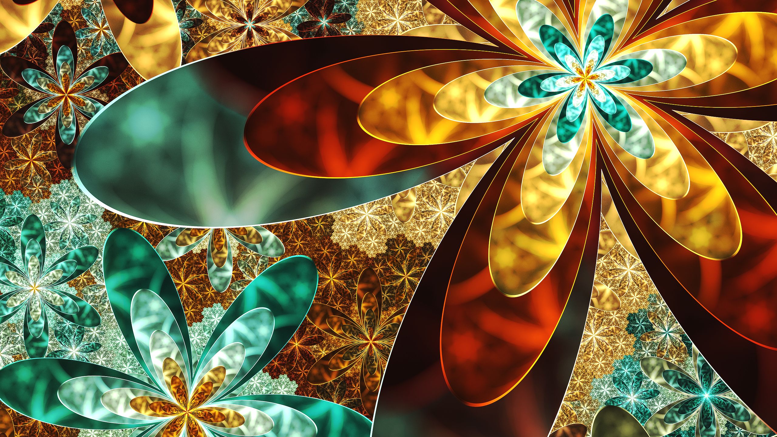 Download mobile wallpaper Abstract, Flower, Fractal, Colors for free.