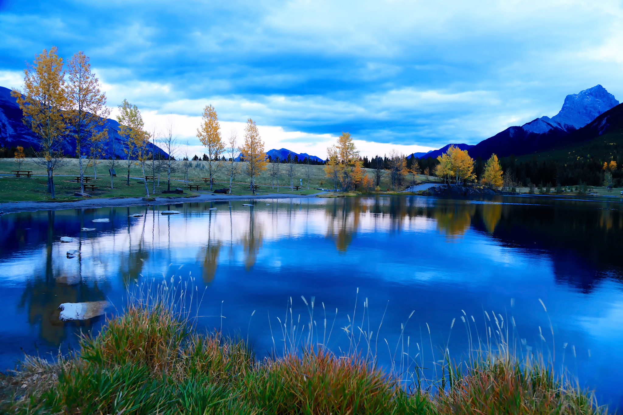 lake, nature, mountains, sky HD wallpaper