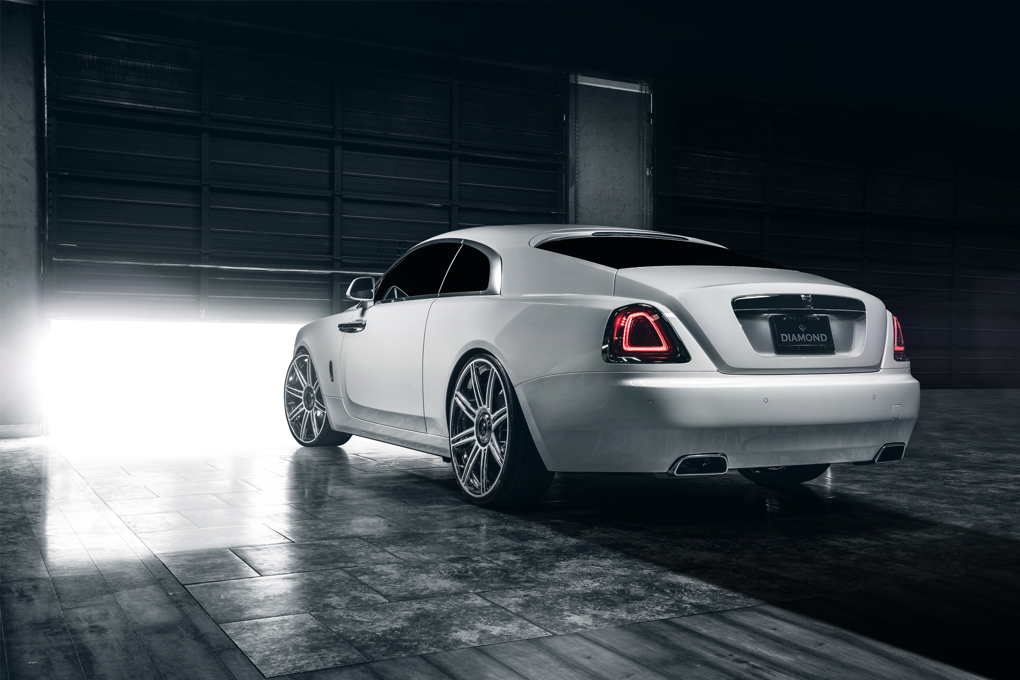 rolls royce, cars, rear view, wraith, white, back view HD wallpaper