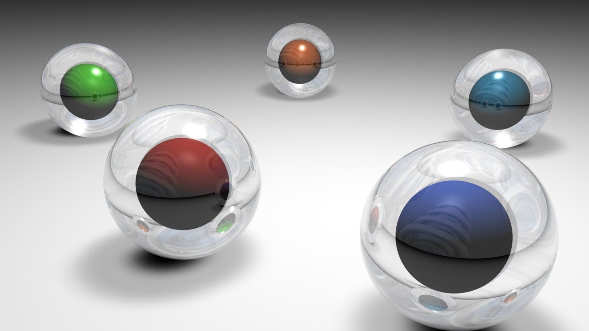 desktop Images multicolored, balls, 3d, circles, motley, form