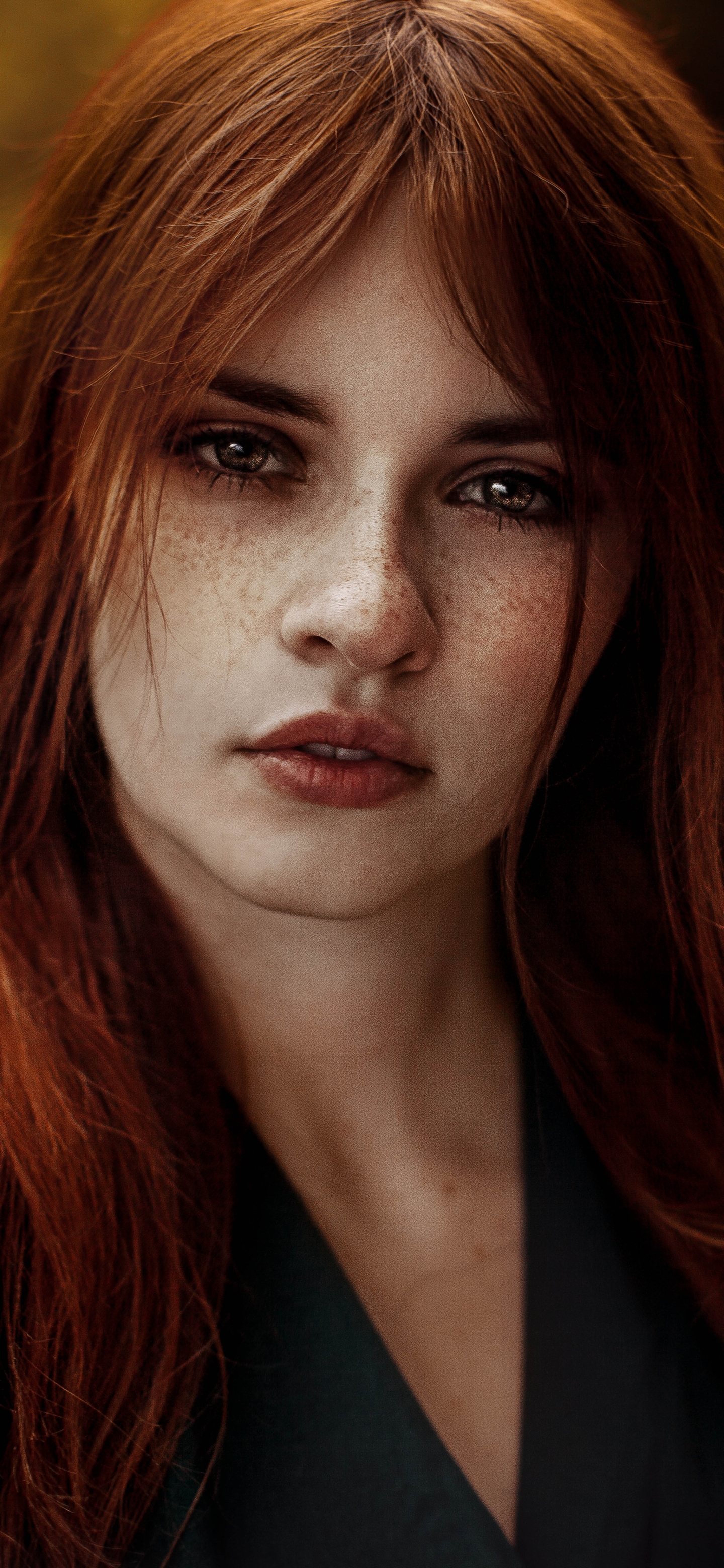 Download mobile wallpaper Redhead, Model, Women, Freckles, Brown Eyes for free.