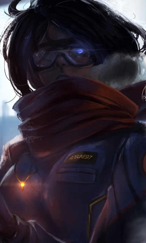Download mobile wallpaper Fantasy, Women, Scarf, Black Hair, Goggles for free.