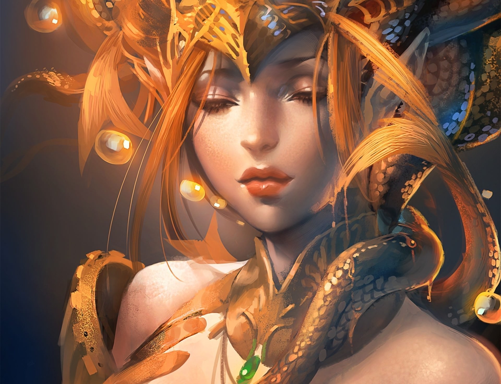 Free download wallpaper Fantasy, Dragon, Face, Women on your PC desktop
