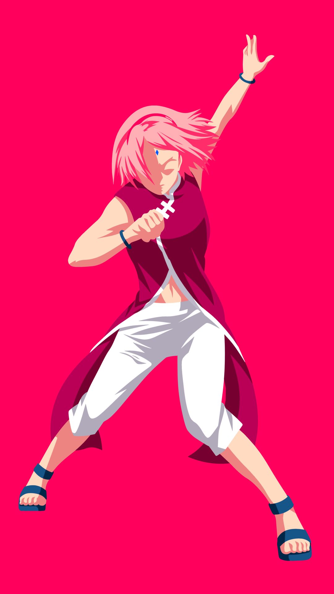 Handy-Wallpaper Naruto, Minimalistisch, Pinkes Haar, Animes, Sakura Haruno, Kurzes Haar, Boruto kostenlos herunterladen.