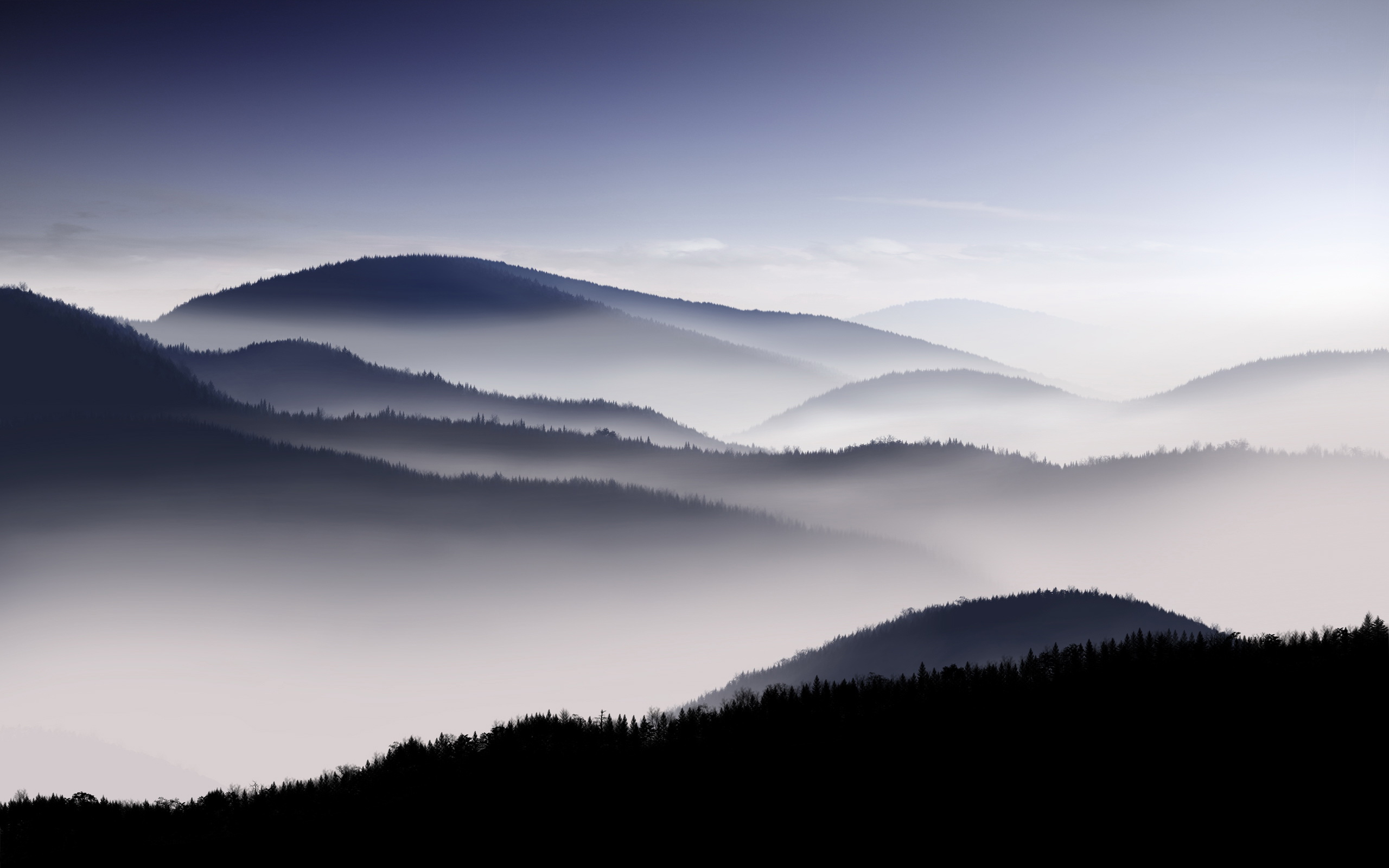 Free download wallpaper Dawn, Mountain, Fog, Earth on your PC desktop