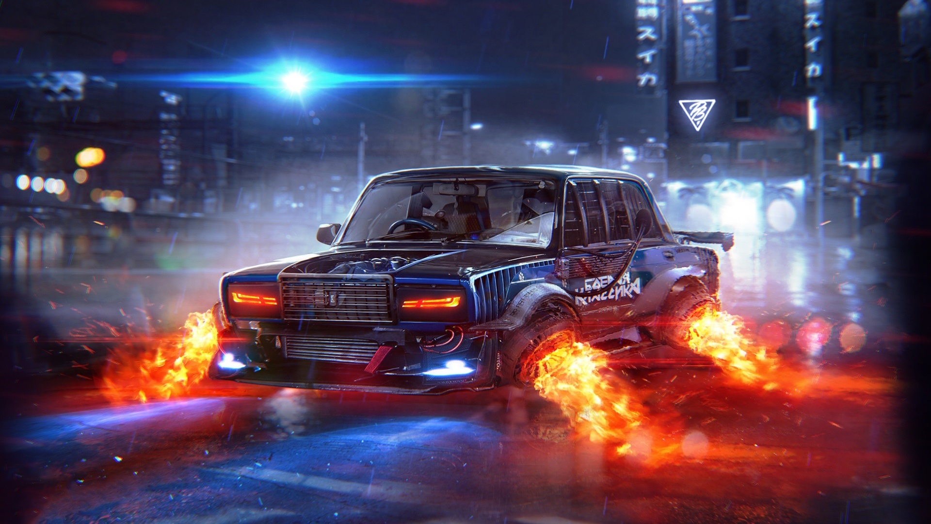 Download mobile wallpaper Flame, Car, Sci Fi, Futuristic, Vehicle for free.