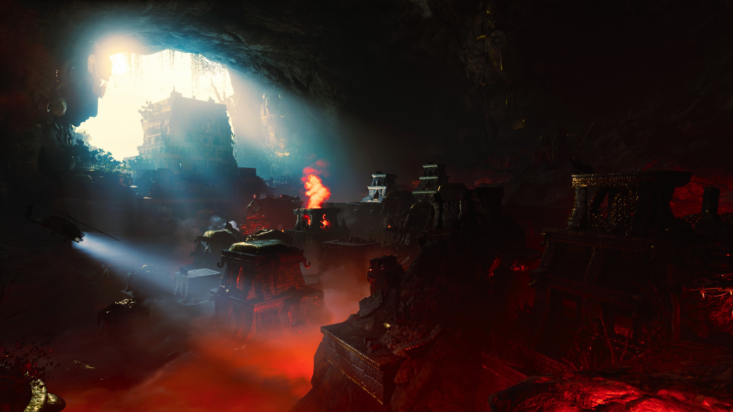 Laden Sie das Tomb Raider, Höhle, Lava, Computerspiele, Shadow Of The Tomb Raider-Bild kostenlos auf Ihren PC-Desktop herunter