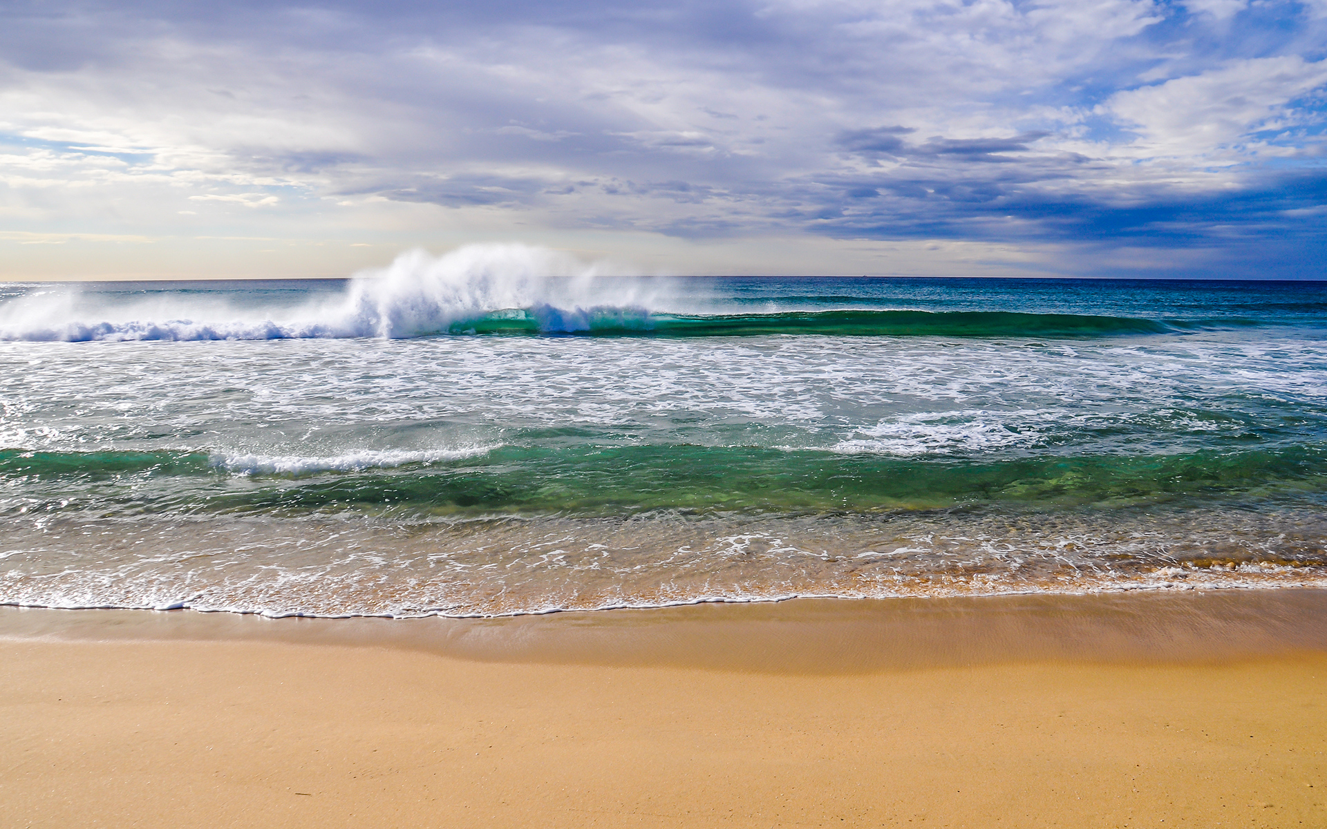 Download mobile wallpaper Sky, Sea, Beach, Sand, Shore, Ocean, Earth, Cloud, Wave for free.