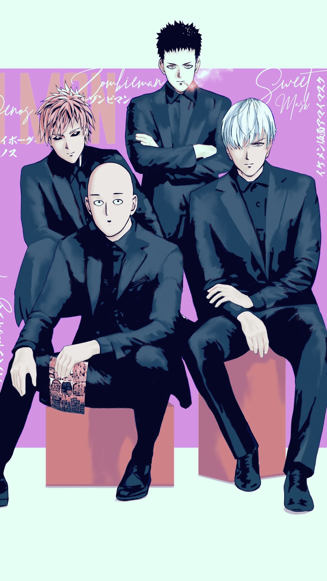 Download mobile wallpaper Anime, Saitama (One Punch Man), One Punch Man, Genos (One Punch Man), Zombieman (One Punch Man) for free.