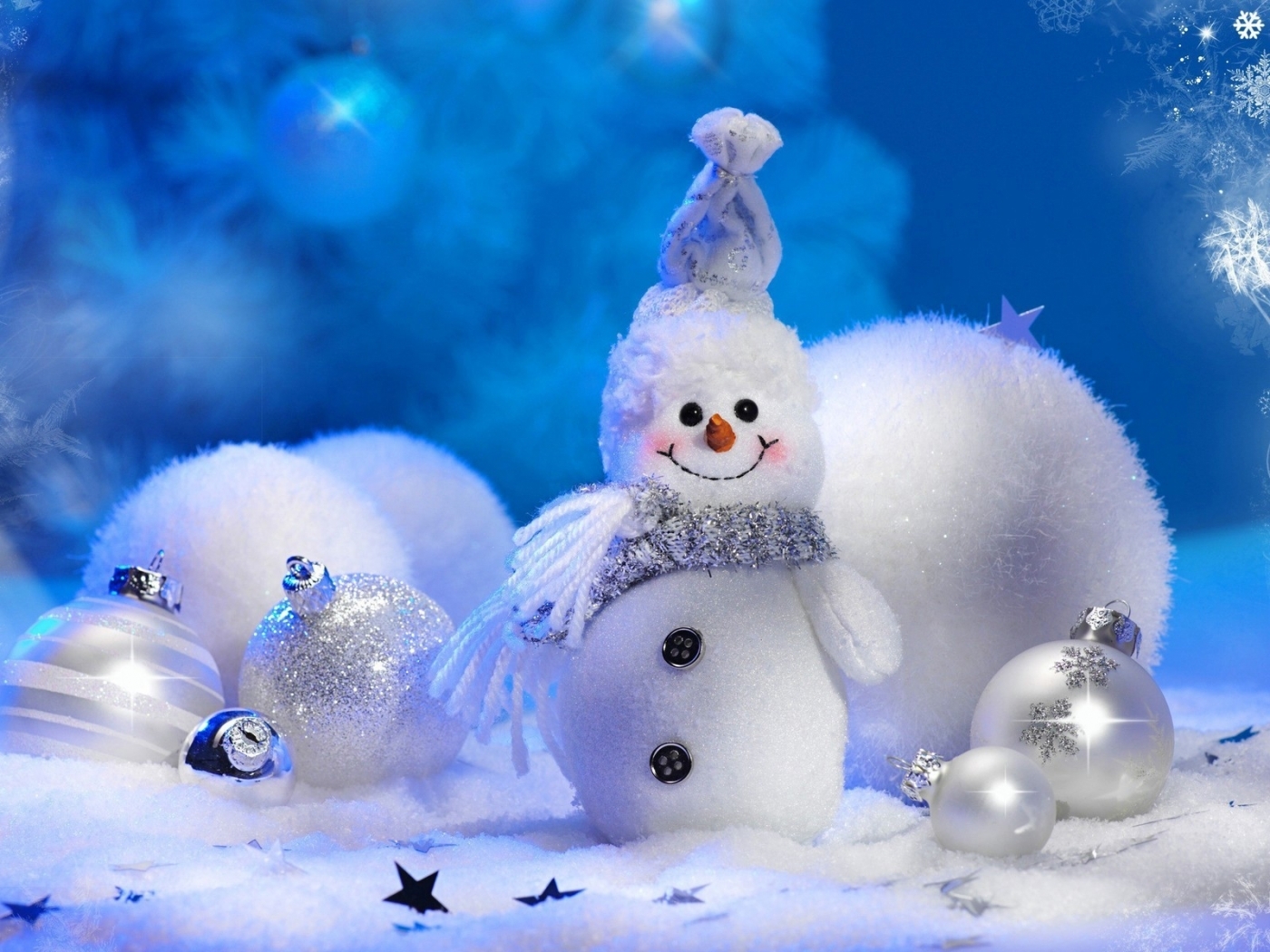 29287 télécharger l'image fêtes, contexte, nouvelle année, bonhommes de neige, bleu - fonds d'écran et économiseurs d'écran gratuits