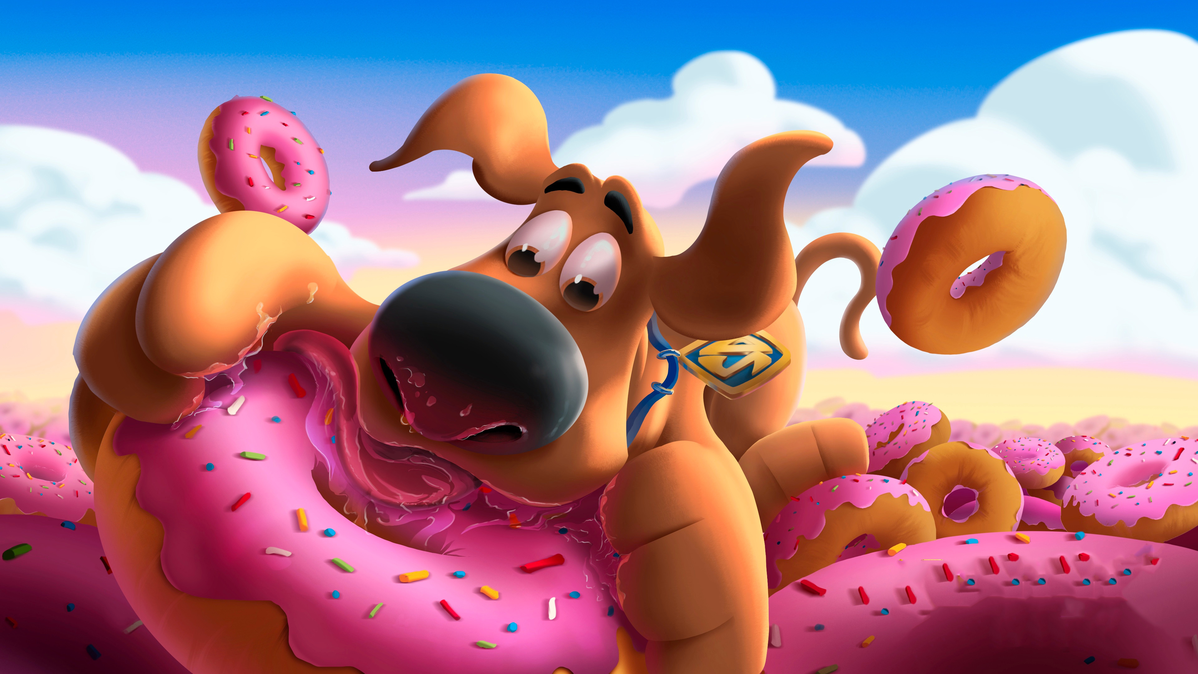 Laden Sie das Filme, Donut, Scooby Doo, Scooby! Voll Verwedelt-Bild kostenlos auf Ihren PC-Desktop herunter