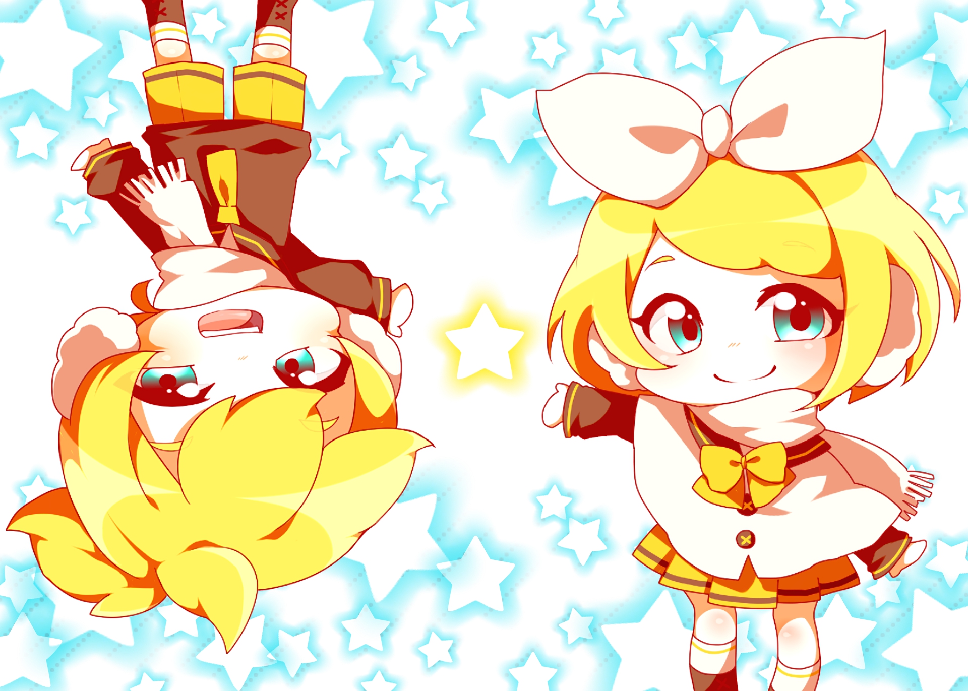 Handy-Wallpaper Vocaloid, Animes, Rin Kagamine, Len Kagamine kostenlos herunterladen.