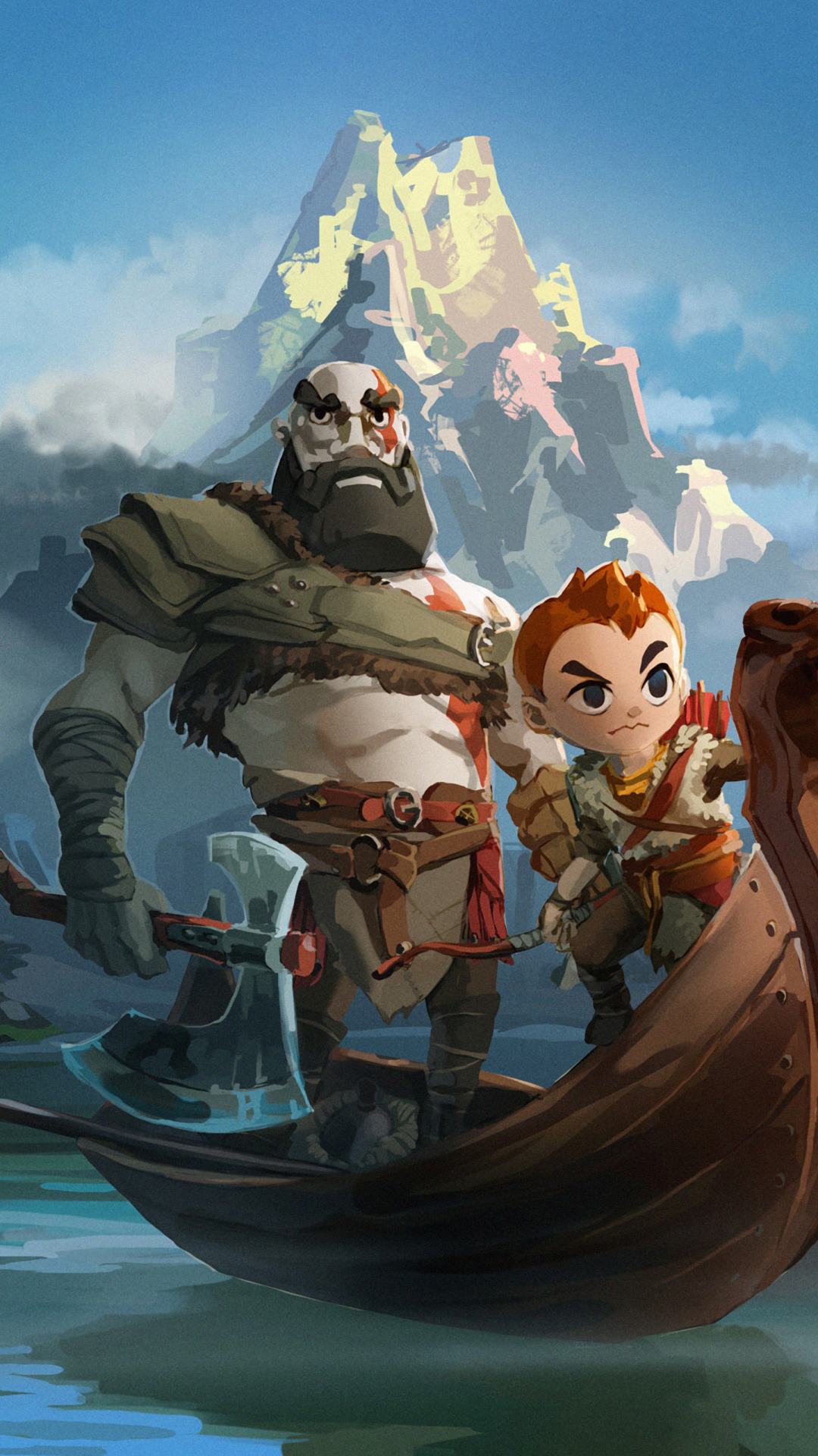 Download mobile wallpaper God Of War, Boat, Video Game, Kratos (God Of War), Atreus (God Of War) for free.
