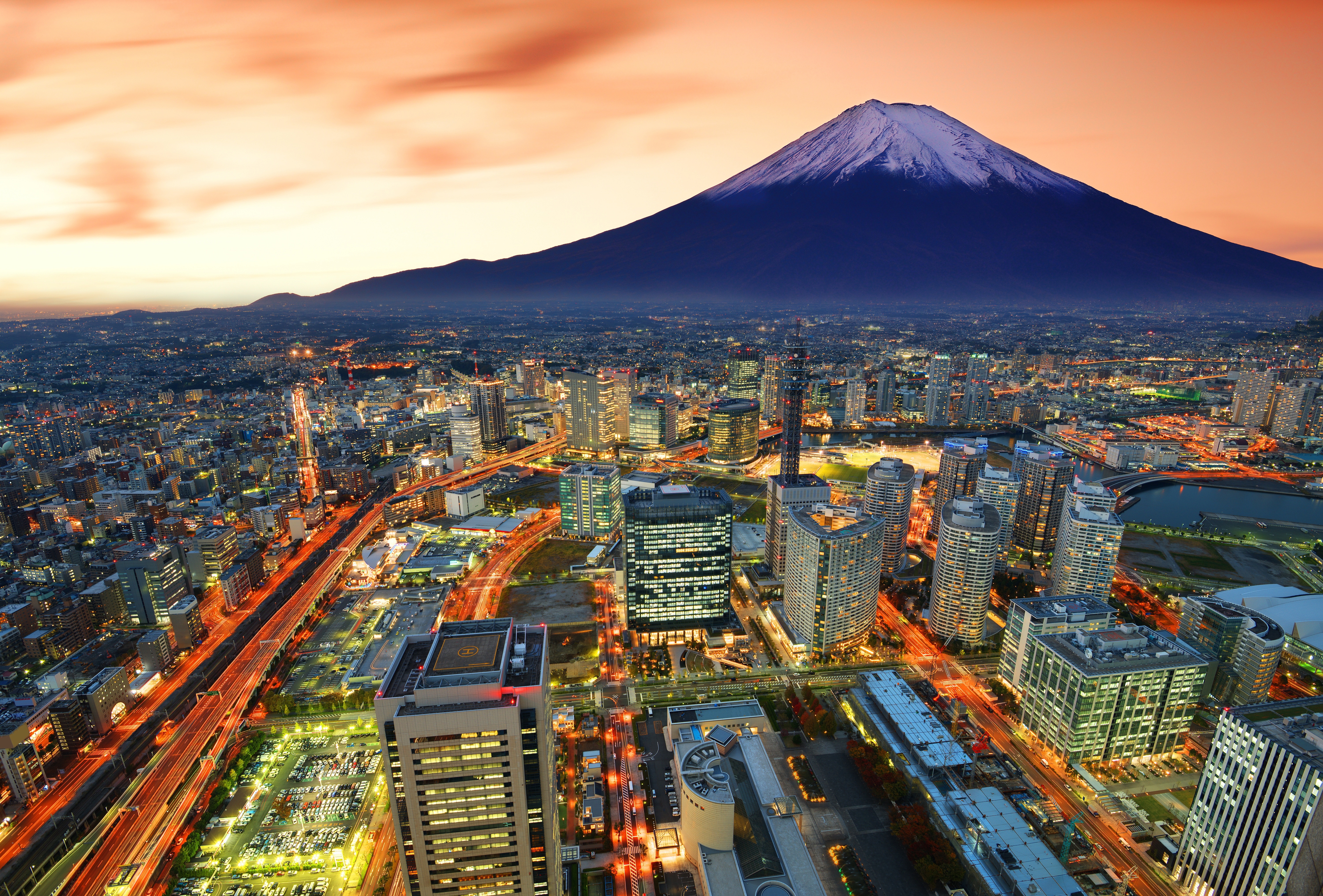 423442画像をダウンロード富士山, 横浜, 日本, マンメイド, 建物, 街, 街並み, 超高層ビル, 都市-壁紙とスクリーンセーバーを無料で