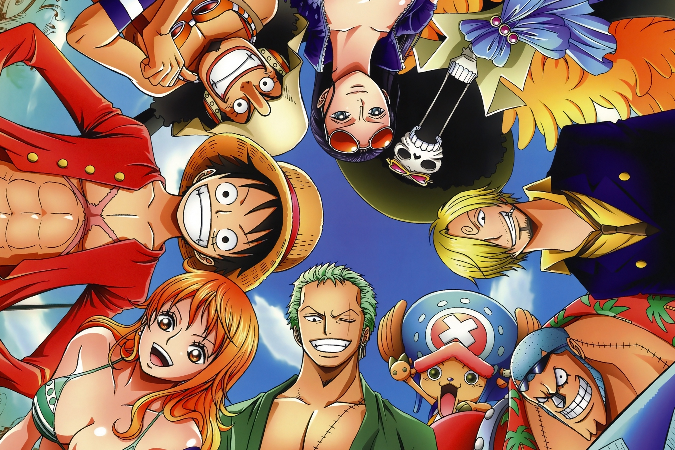 Laden Sie das Animes, One Piece, Tony Tony Chopper, Lysop (One Piece), Roronoa Zorro, Affe D Luffy, Nami (Einteiler), Sanji (Einteiler), Bach (Einteiler), Nico Robin, Franky (Einteiler)-Bild kostenlos auf Ihren PC-Desktop herunter