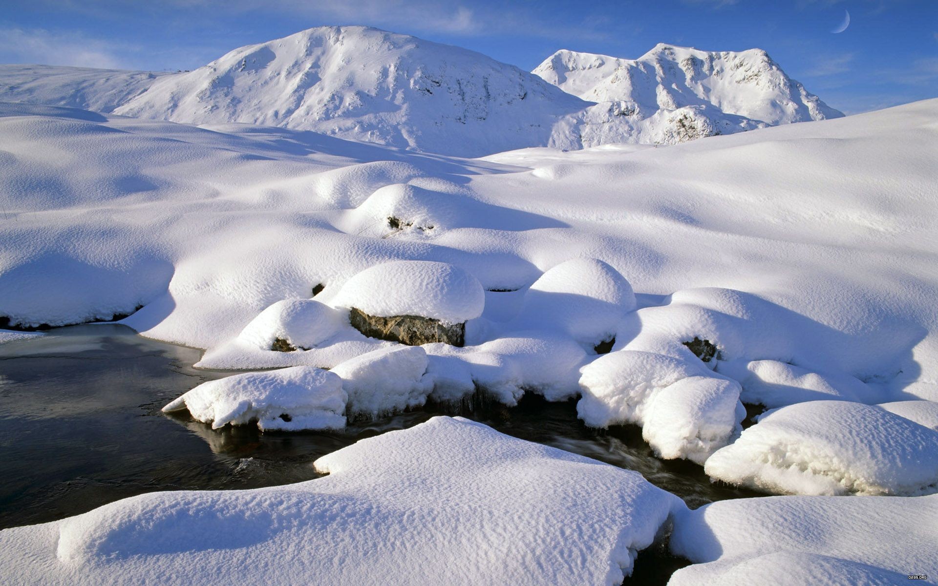 Baixe gratuitamente a imagem Inverno, Água, Gelo, Neve, Montanha, Corrente, Terra/natureza na área de trabalho do seu PC