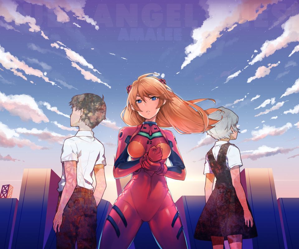 Download mobile wallpaper Anime, Evangelion, Neon Genesis Evangelion, Asuka Langley Sohryu, Rei Ayanami, Shinji Ikari for free.