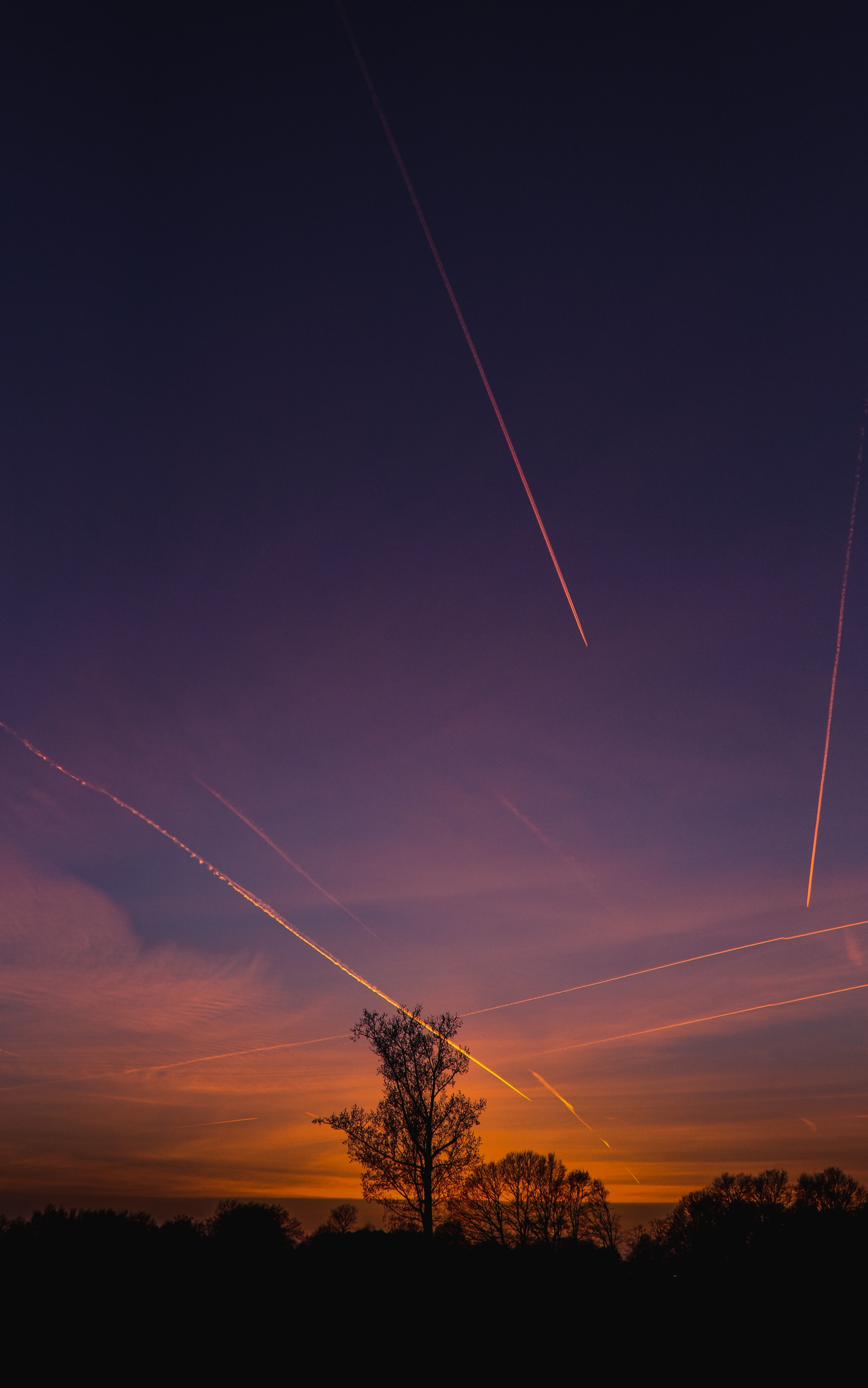 Download mobile wallpaper Sky, Night, Silhouette, Earth for free.