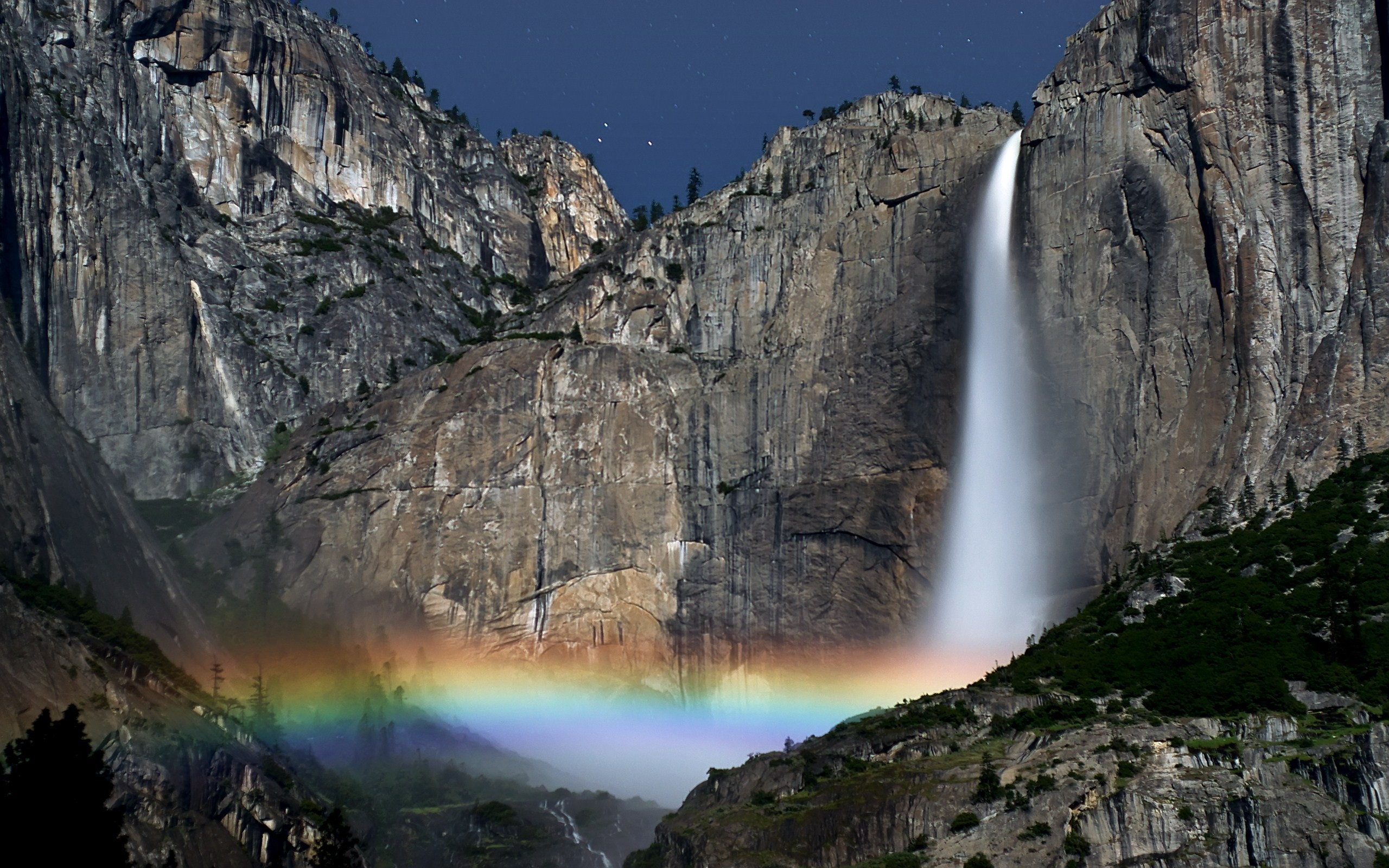 無料モバイル壁紙滝, 崖, 地球, 虹をダウンロードします。