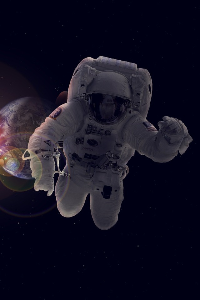 Handy-Wallpaper Planet, Science Fiction, Astronaut kostenlos herunterladen.