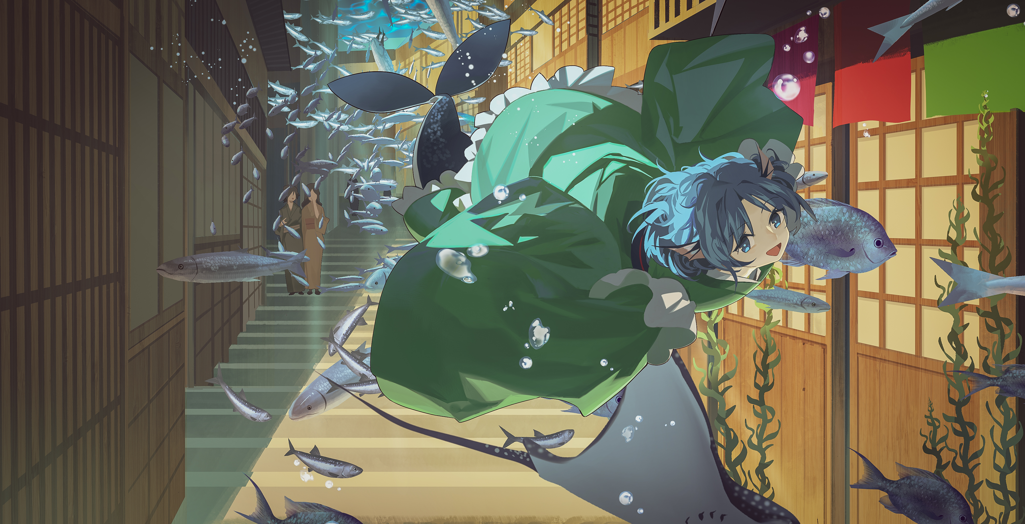 1014776壁紙のダウンロードアニメ, 東方, 若鷺姫 (東方)-スクリーンセーバーと写真を無料で