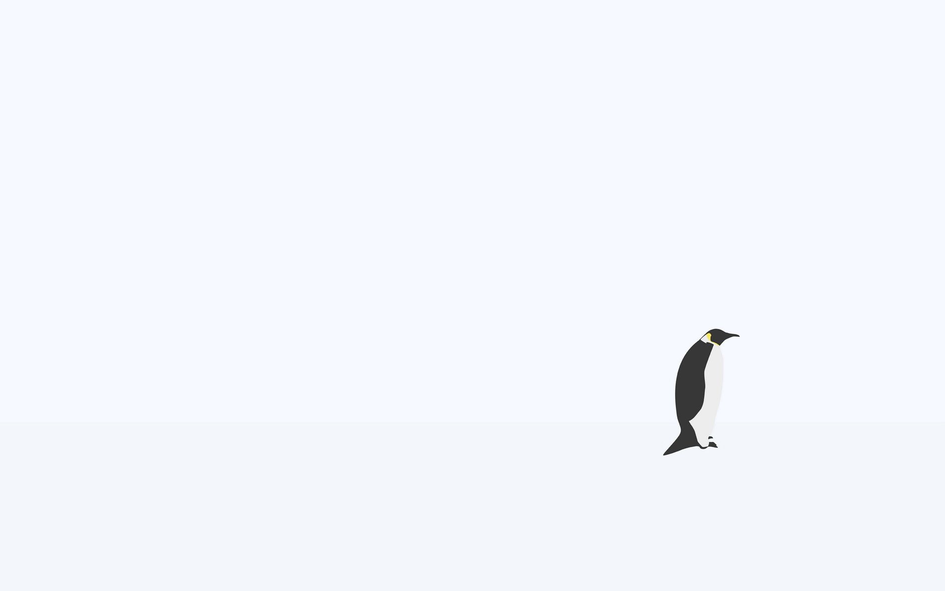 PCデスクトップに雪, ミニマリズム, ペンギン画像を無料でダウンロード