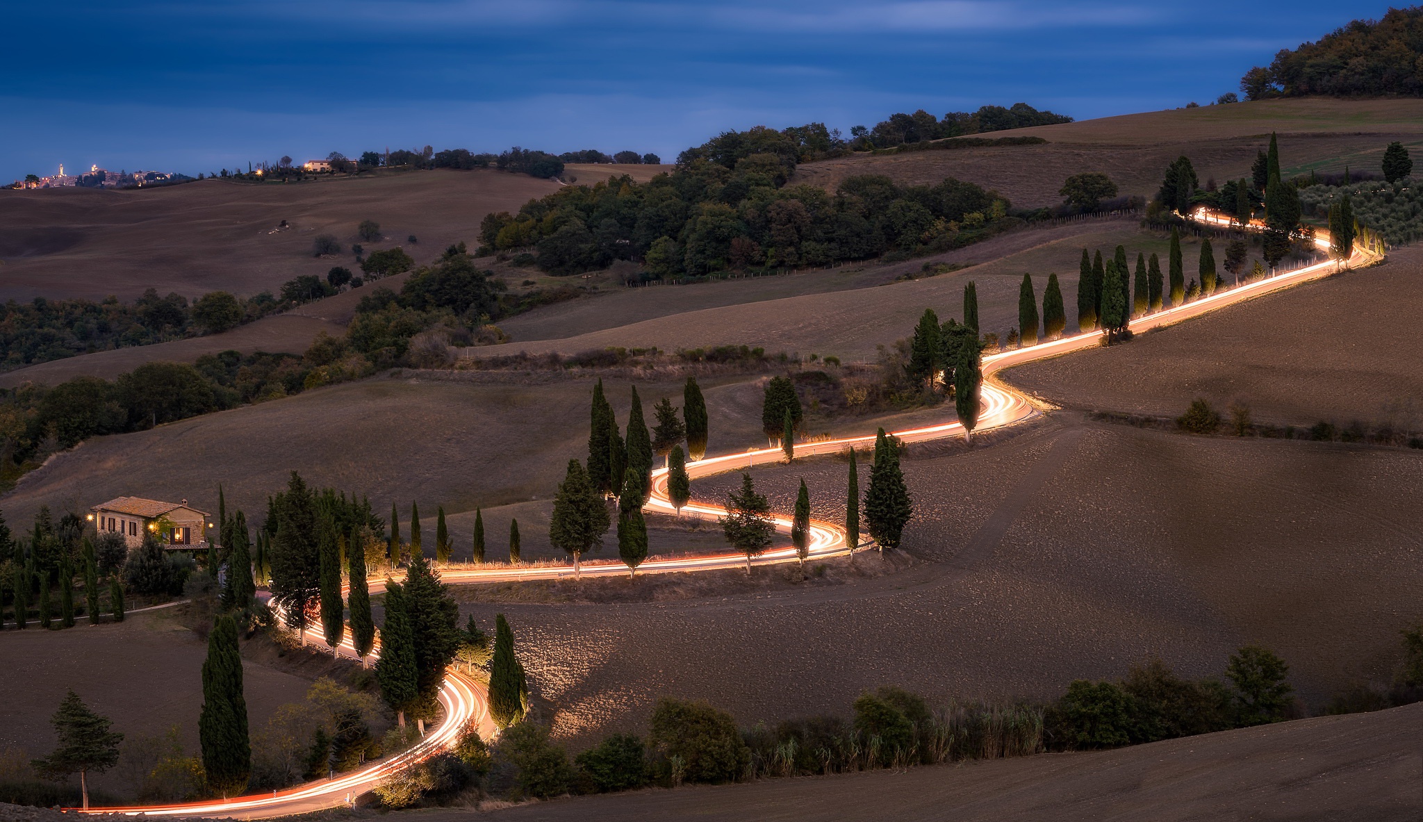 Free download wallpaper Landscape, Italy, Road, Photography, Tuscany, Time Lapse on your PC desktop