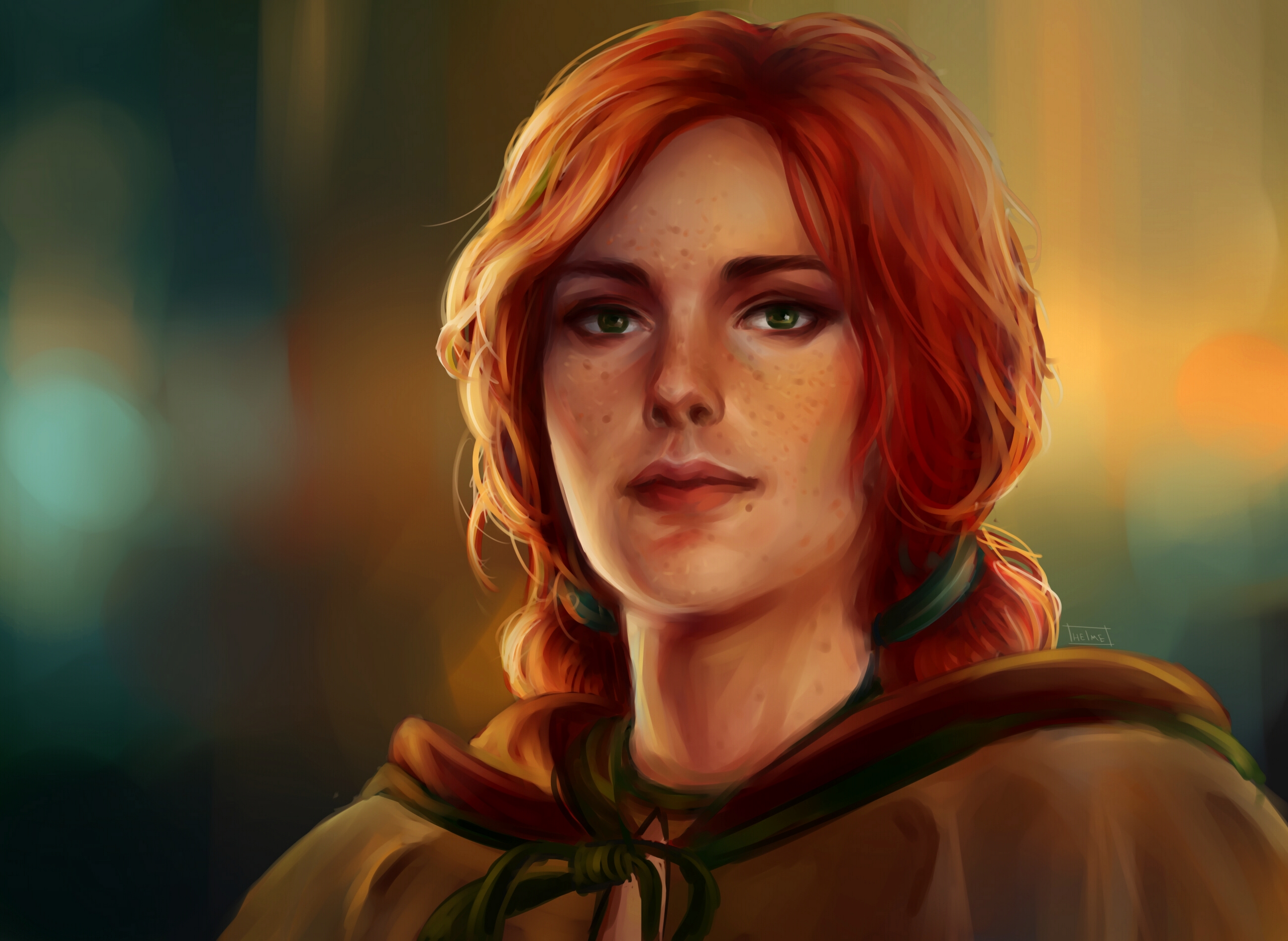 Free download wallpaper Redhead, Face, Green Eyes, Video Game, The Witcher, Triss Merigold, The Witcher 3: Wild Hunt on your PC desktop