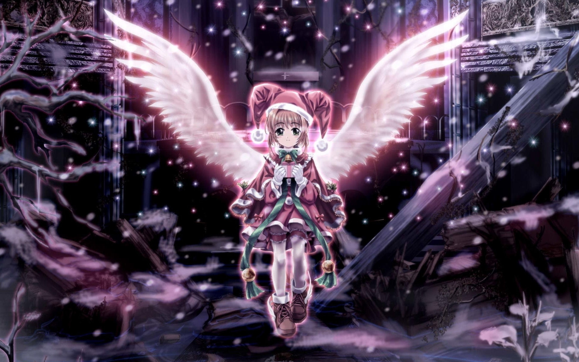 anime, girls, angels