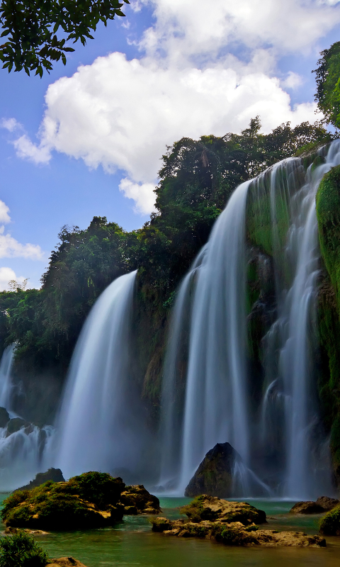 Baixar papel de parede para celular de Cachoeiras, Lago, Terra/natureza, Cachoeira gratuito.