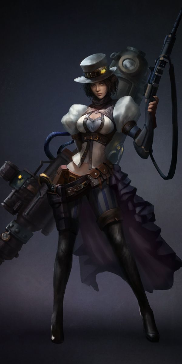 Desktop wallpaper: Sci Fi, Dieselpunk, Hat, Weapon 4K free download for ...