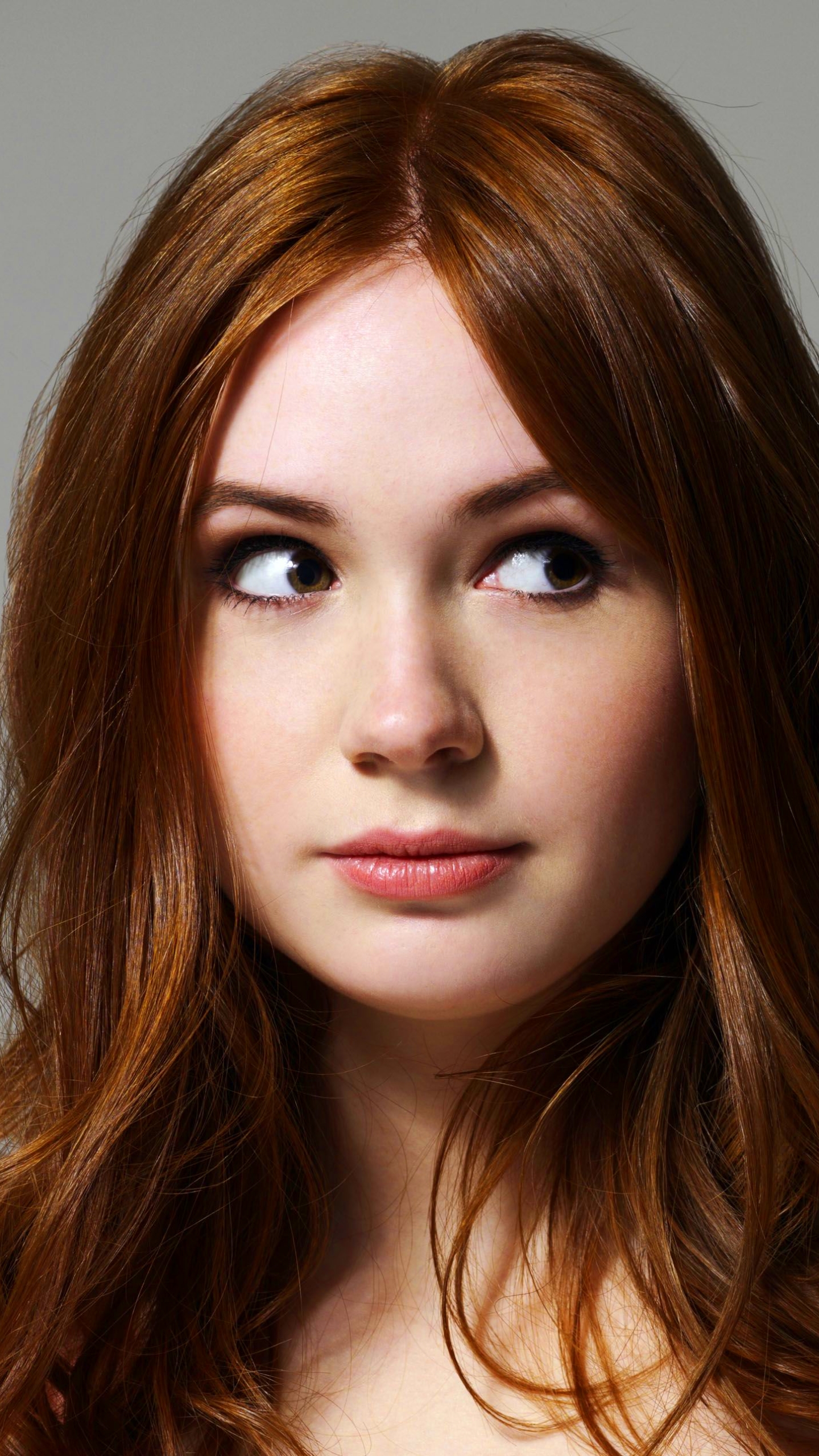 Download mobile wallpaper Redhead, Face, Celebrity, Scottish, Actress, Karen Gillan for free.