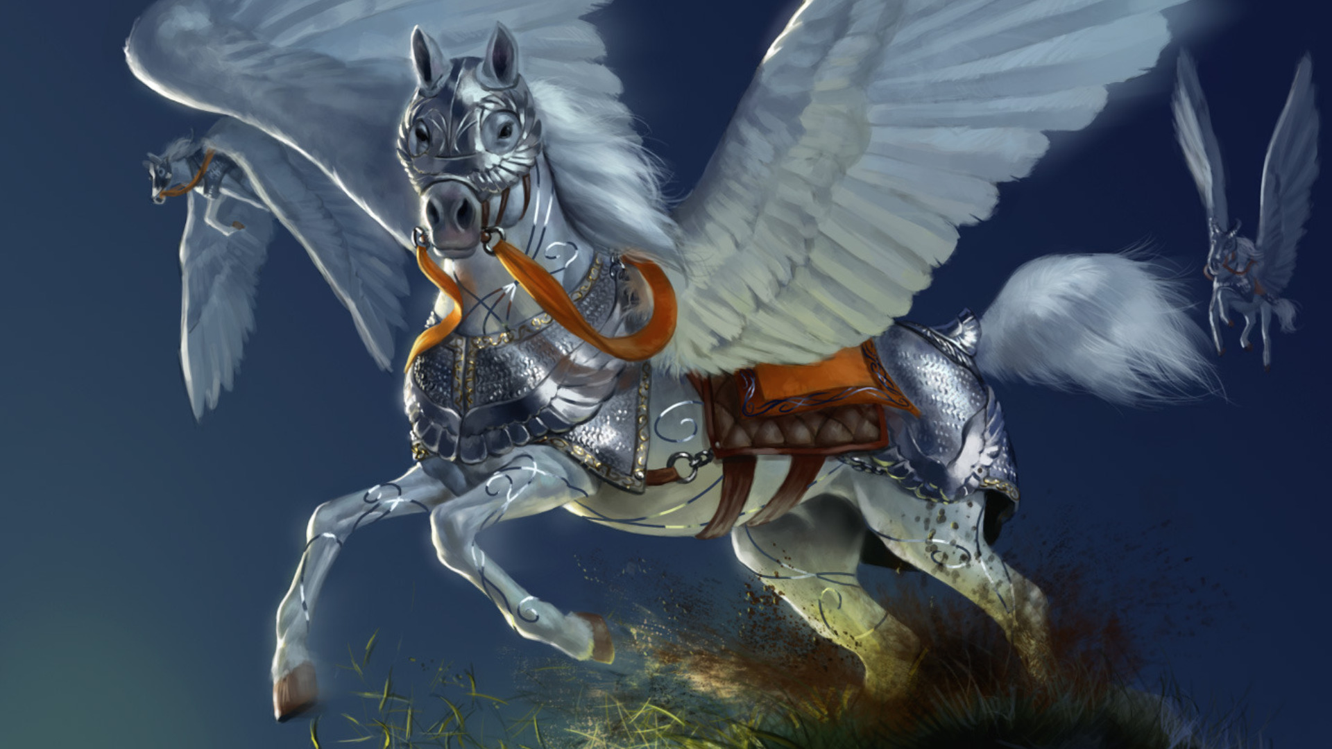 Handy-Wallpaper Pegasus, Fantasietiere, Rüstung, Fantasie kostenlos herunterladen.