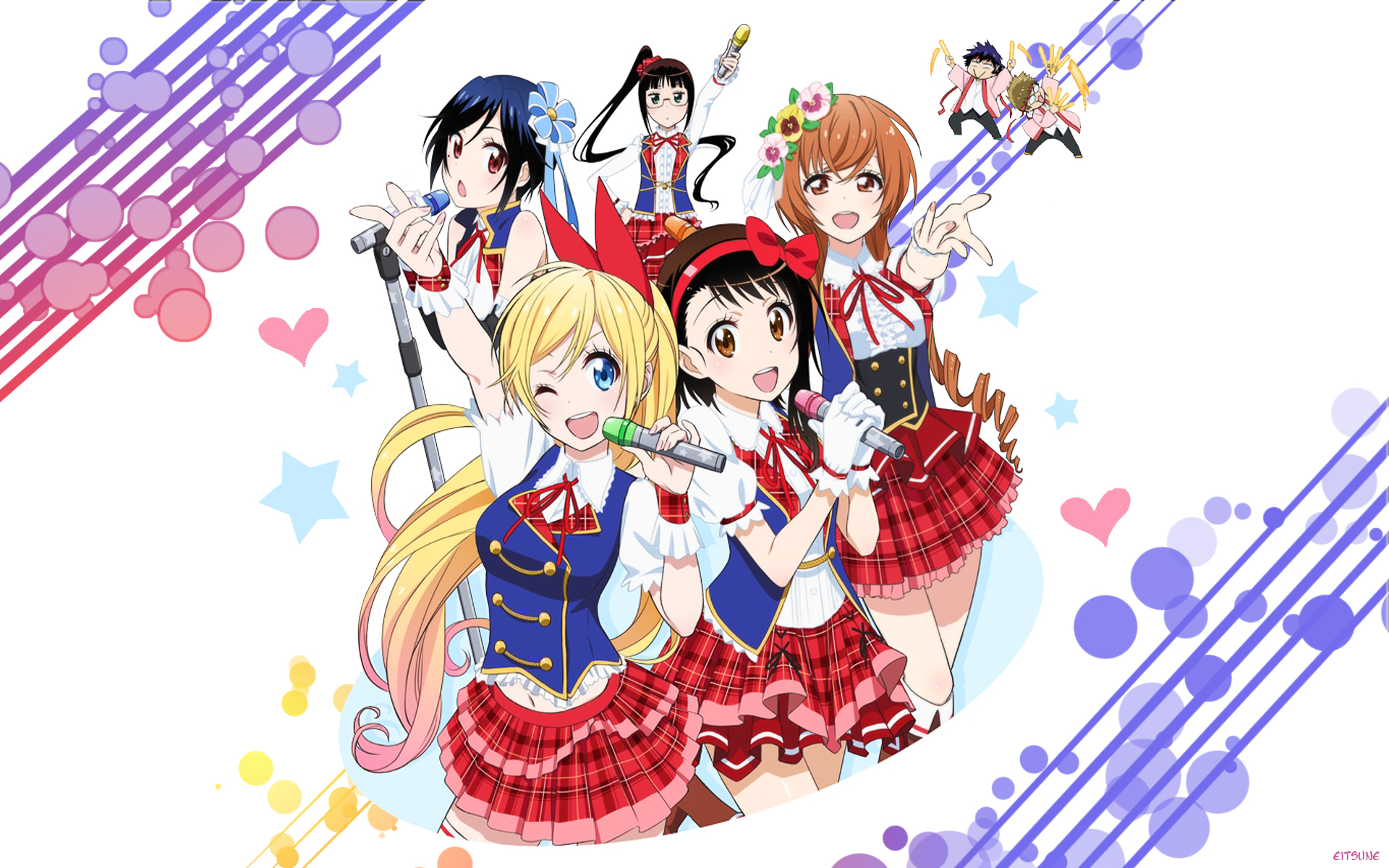 Baixar papel de parede para celular de Anime, Chitoge Kirisaki, Kosaki Onodera, Marika Tachibana, Raku Ichijo, Ruri Miyamoto, Seishirou Tsugumi, Nisekoi, Shuu Maiko gratuito.