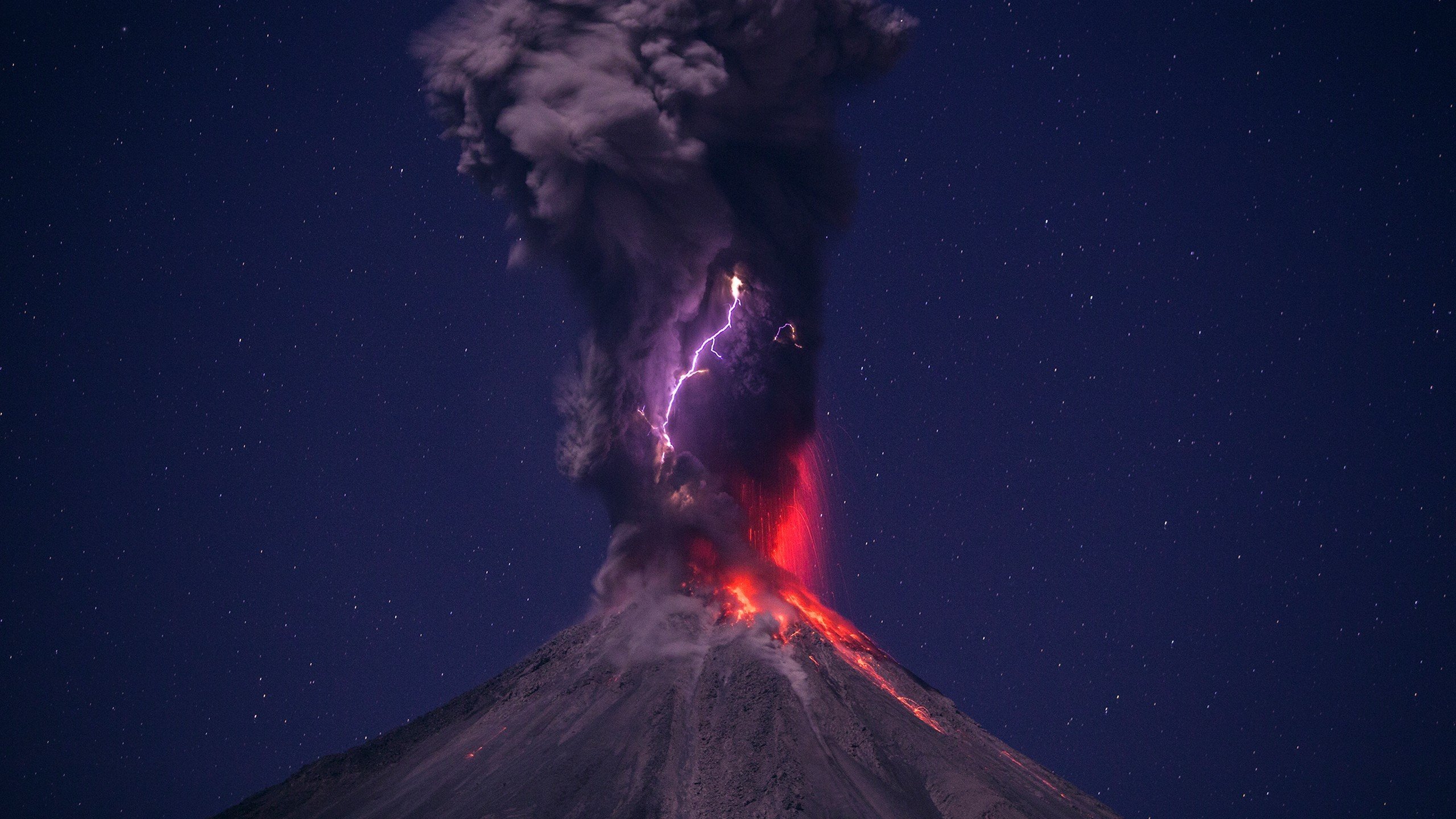 stars, earth, volcano, eruption, lava, volcanoes