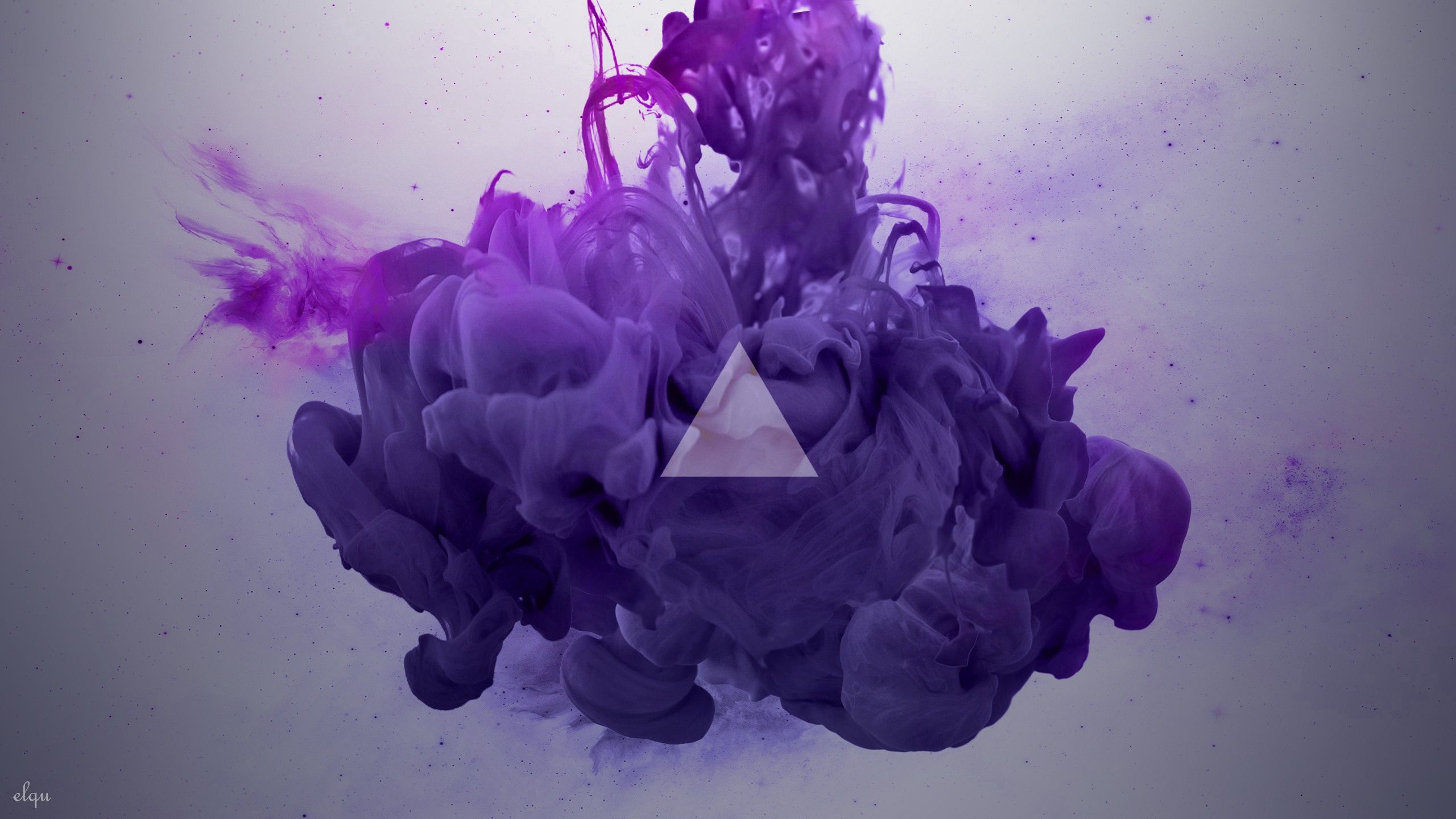 Free download wallpaper Triangle, Lilac, Smoke, Abstract on your PC desktop
