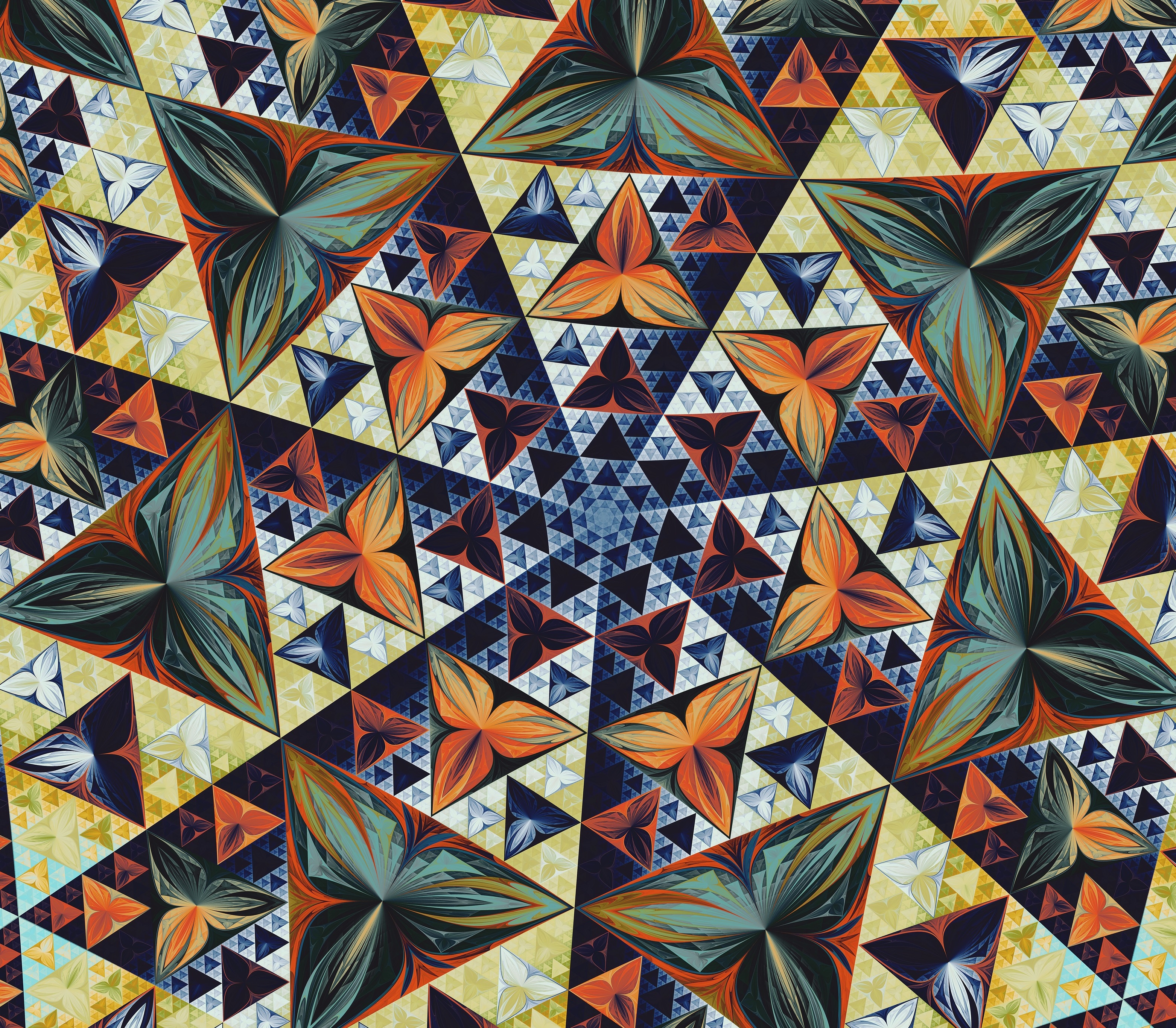 Free download wallpaper Abstract, Pattern, Fractal, Symmetry, Kaleidoscope, Triangle on your PC desktop