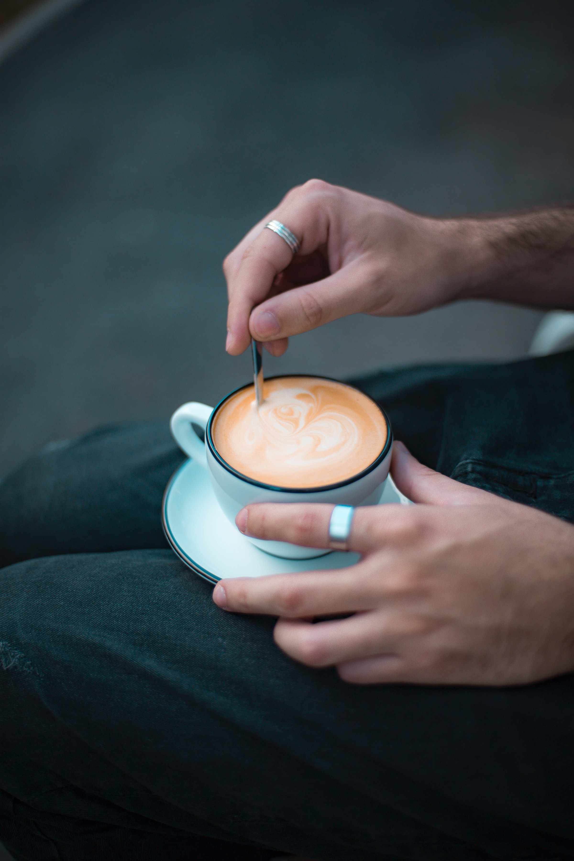 miscellanea, miscellaneous, cup, hands, ring, cappuccino, drink, beverage