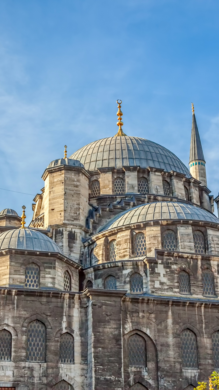 Download mobile wallpaper Architecture, Tower, Dome, Turkey, Mosque, Istanbul, Religious, Yeni Mosque, Mosques for free.