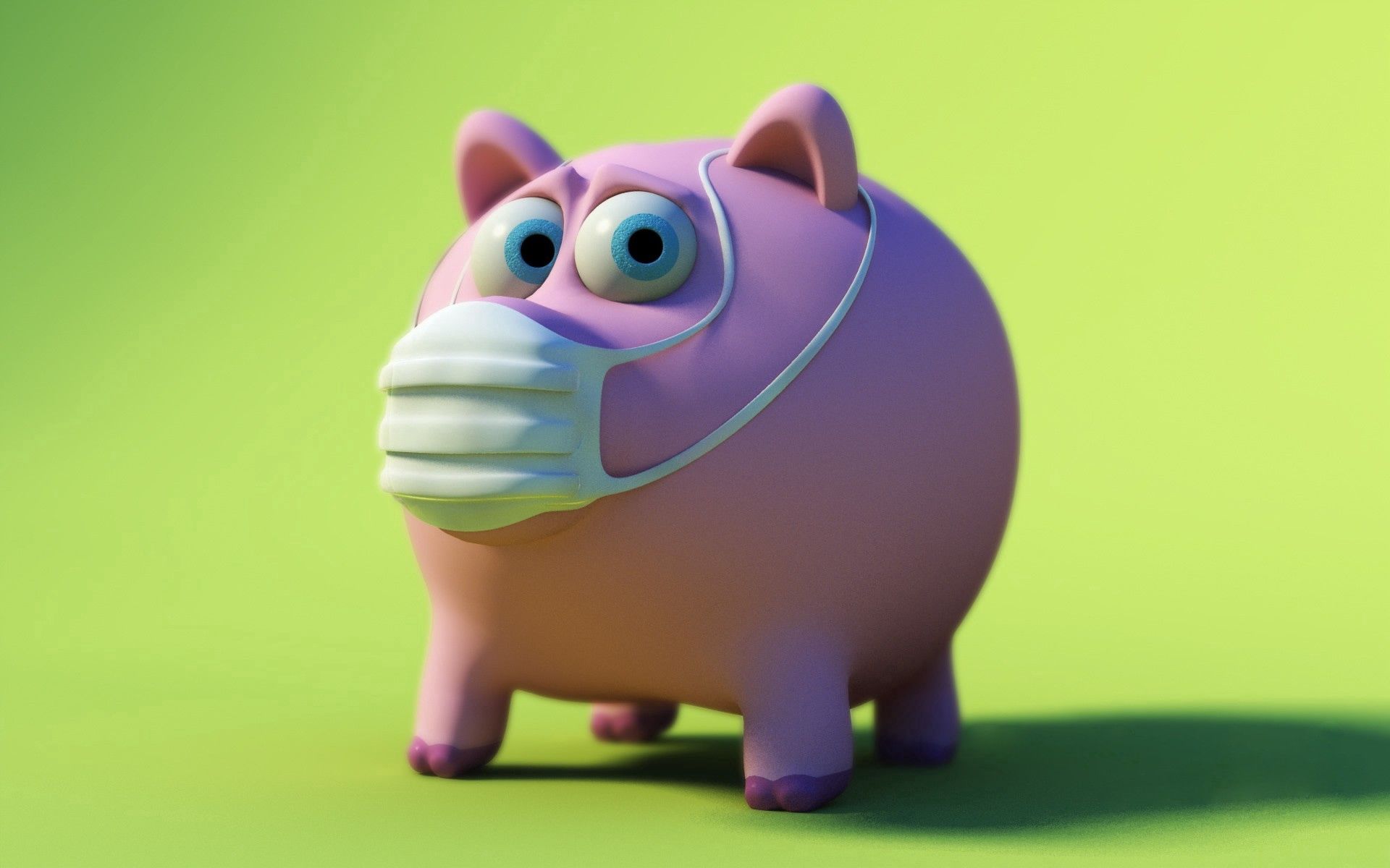 pig, 3d, mask, piggy bank, disease, illness