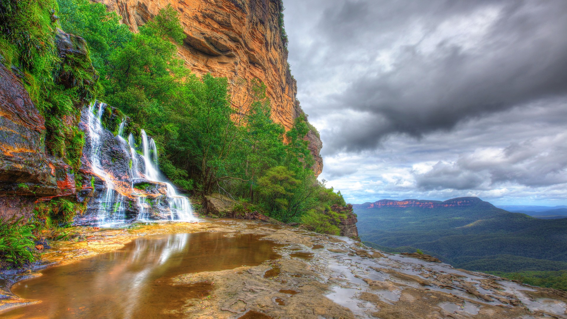 Free download wallpaper Waterfalls, Mountain, Waterfall, Earth on your PC desktop