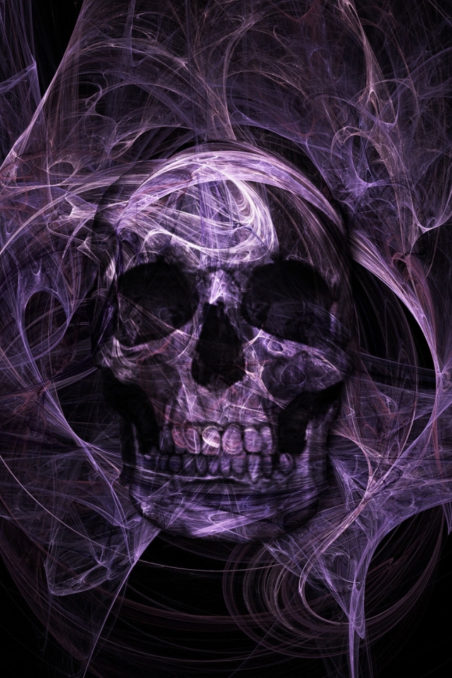 Download mobile wallpaper Dark, Purple, Skull for free.