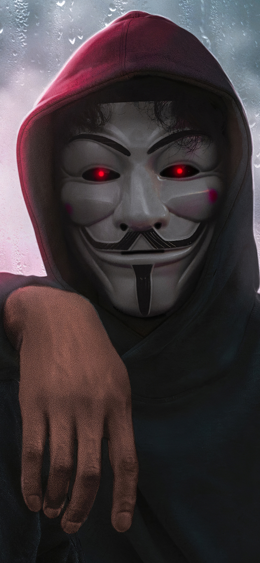 Download mobile wallpaper Mask, Technology, Anonymous, Hood for free.