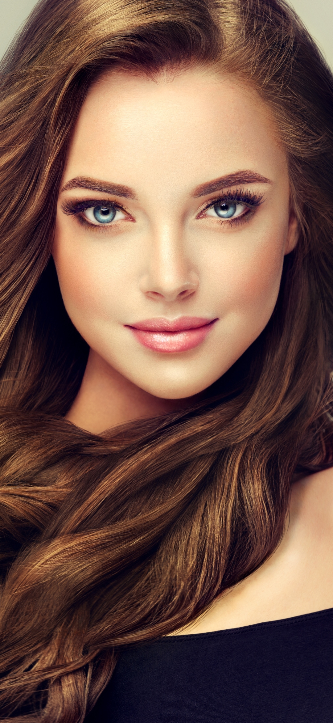 Download mobile wallpaper Face, Brunette, Model, Women, Blue Eyes, Long Hair for free.