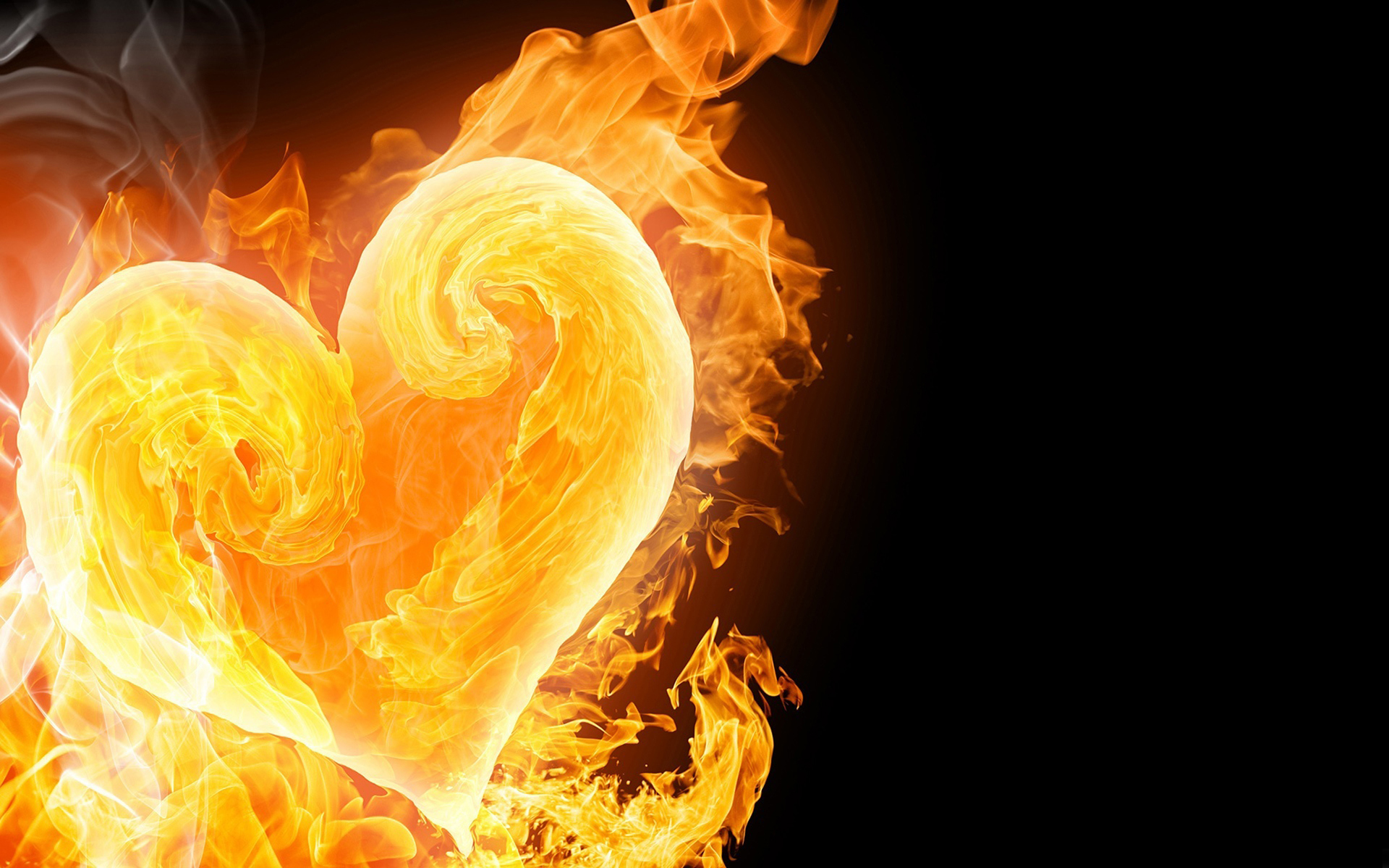 Free download wallpaper Fire, Flame, 3D, Heart, Artistic on your PC desktop