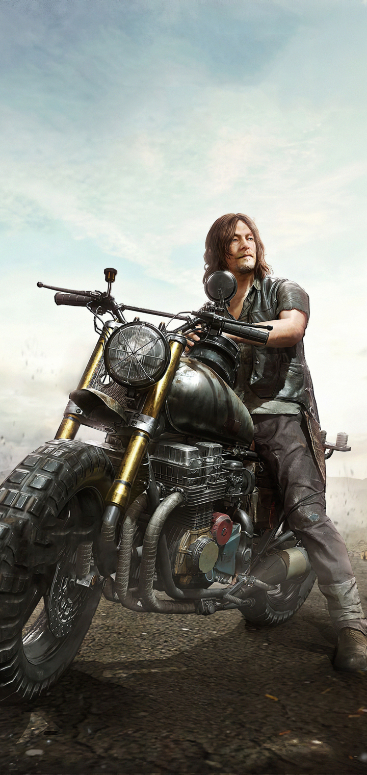Download mobile wallpaper Motorcycle, Crossover, Video Game, The Walking Dead, Daryl Dixon for free.