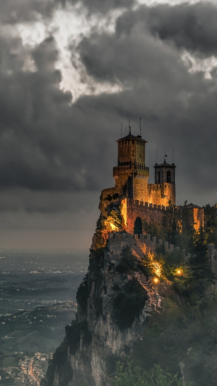 Download mobile wallpaper Sky, Architecture, Castles, Cloud, San Marino, Man Made, Castle for free.
