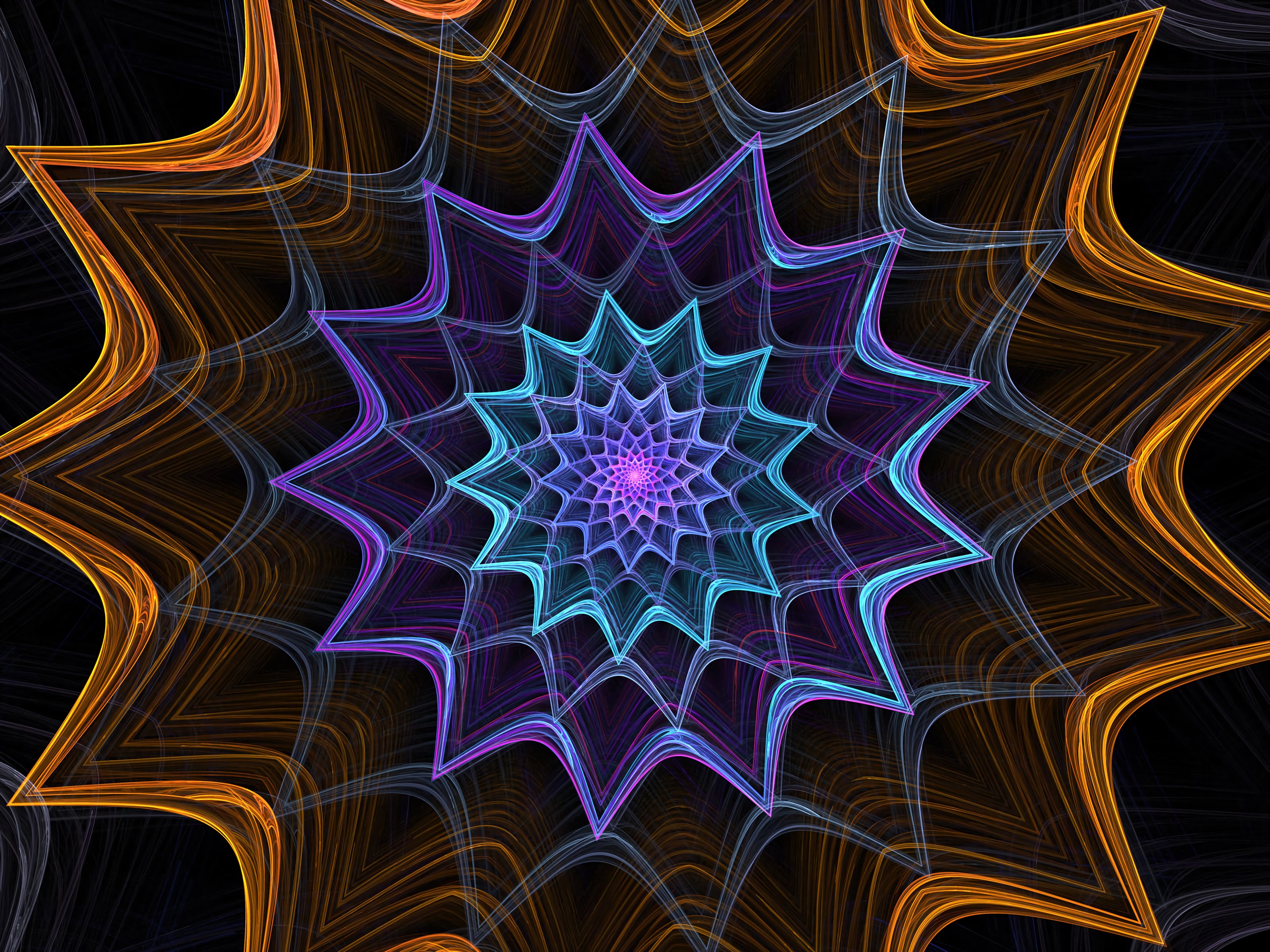 fractal, confused, intricate, abstract, web, pattern HD wallpaper