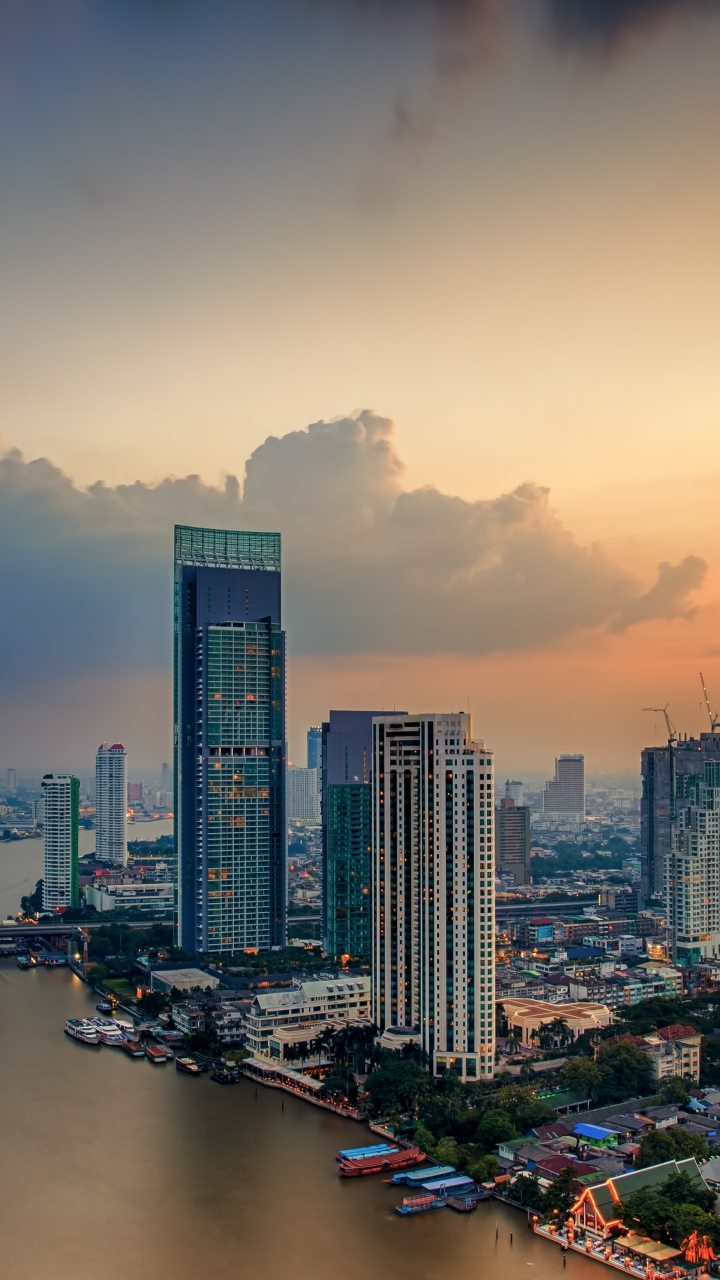 Скачать картинку Города, Город, Здание, Городской Пейзаж, Таиланд, Строительство, Бангкок, Сделано Человеком в телефон бесплатно.